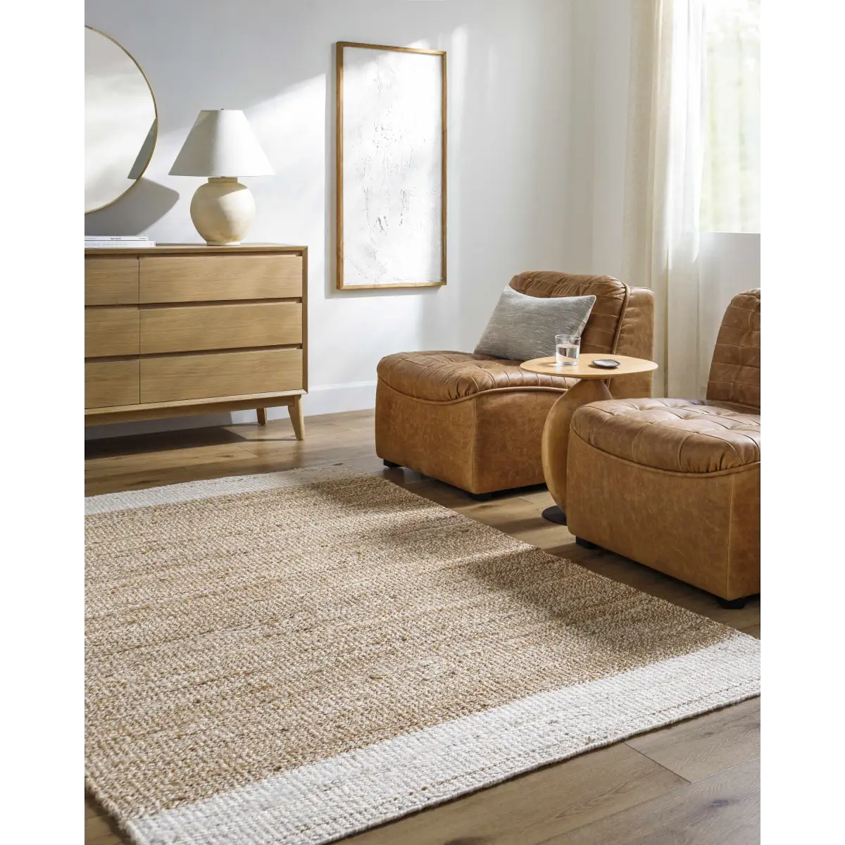 Natural and Ivory Jute Area Rug - Boutique Rugs