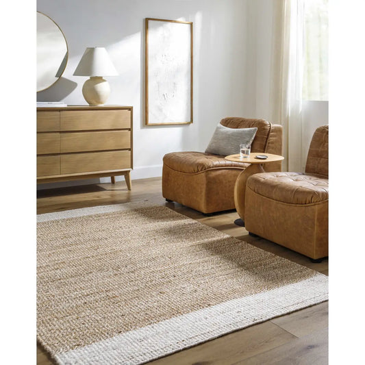 Natural and Ivory Jute Area Rug - Boutique Rugs