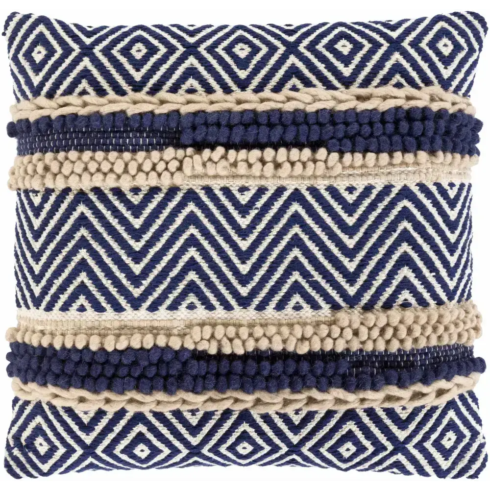 Navy Diamond Chevron Throw Pillow - * 20’’ Square Pillow Cover - Boutique Rugs