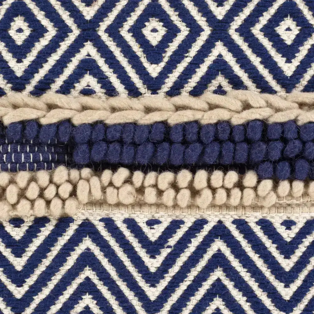 Navy Diamond Chevron Throw Pillow - Boutique Rugs