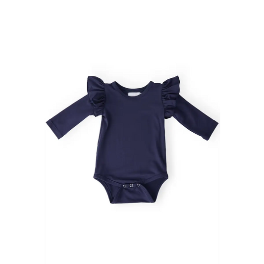 Navy L/S Flutter Bodysuit - Mila & Rose ®