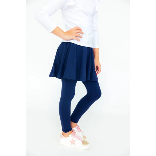 Navy Twirl Skegging - Leggings with Skirt - Mila & Rose ®