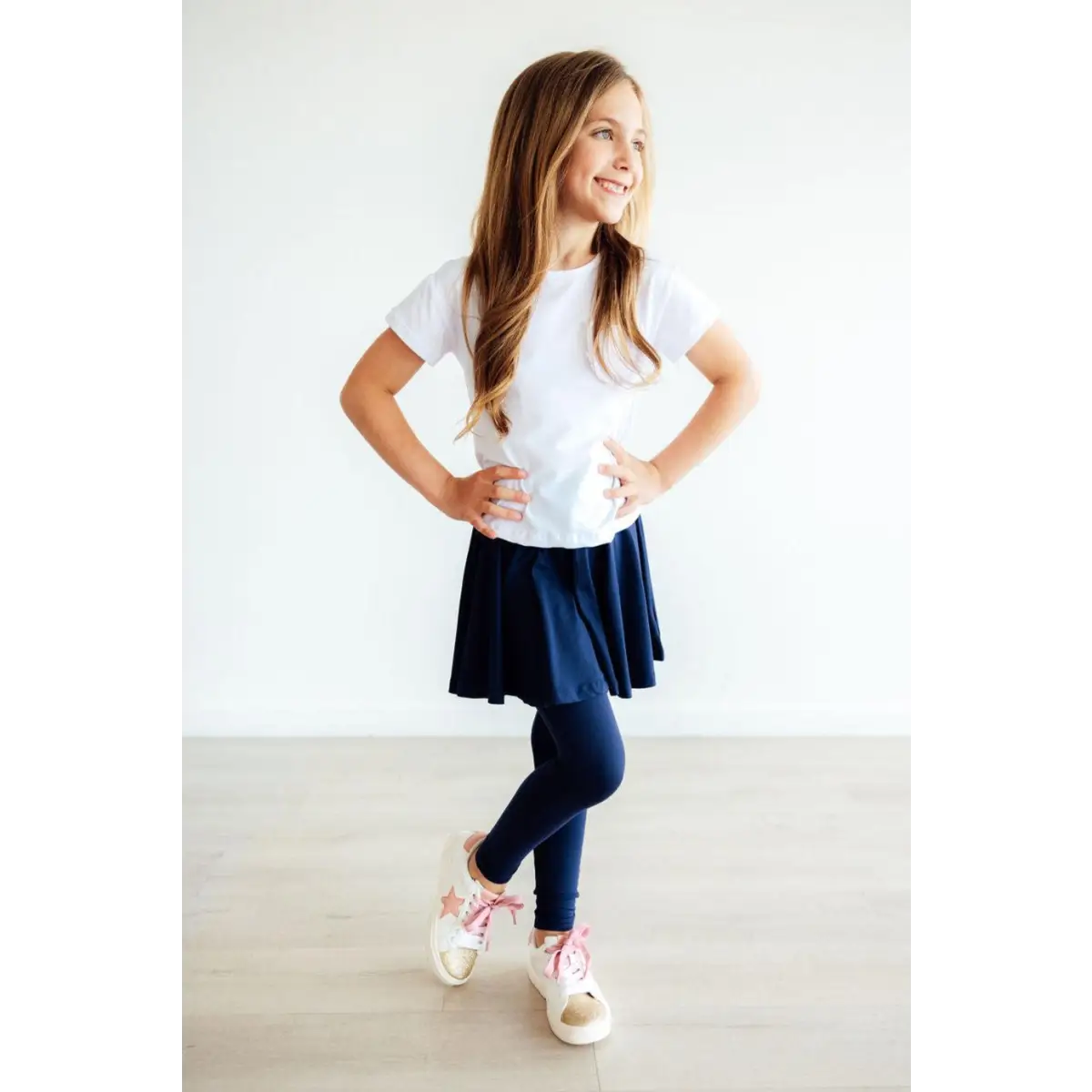 Navy Twirl Skegging - Leggings with Skirt - Mila & Rose ®