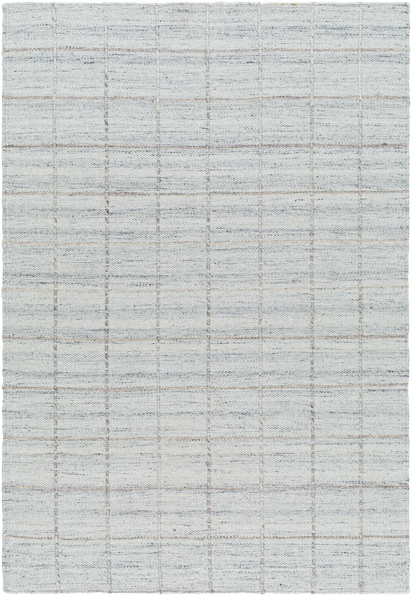 Light Gray Checkered Wool Rug - 5’ x 7’6’’ Rectangle - Boutique Rugs