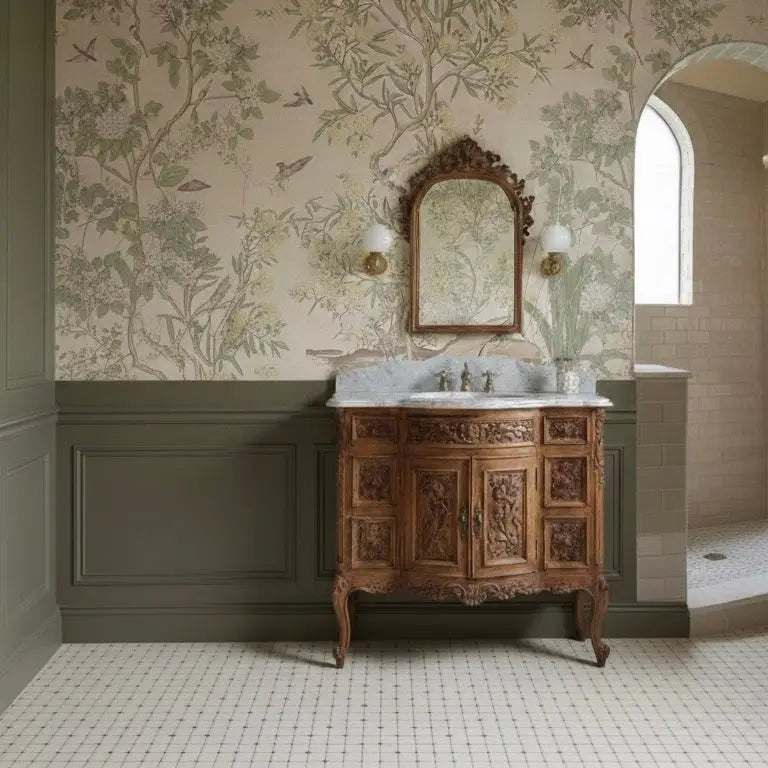 Neely Wallpaper - Pastel Toile Trees - Loomwell Home Goods