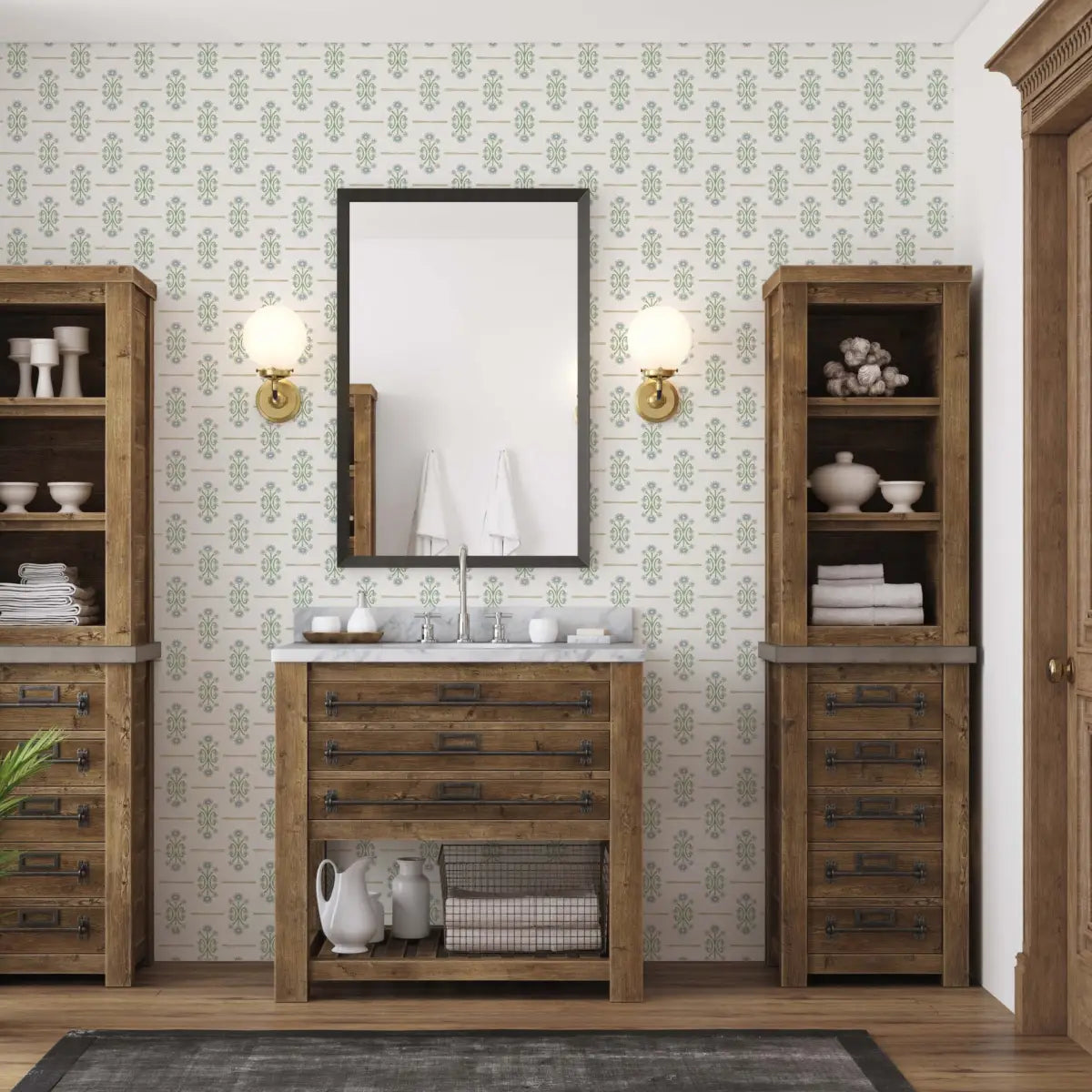 Nellie Wallpaper - Horizontal Block Print - by Heights Design Studio - Loomwell Home Goods