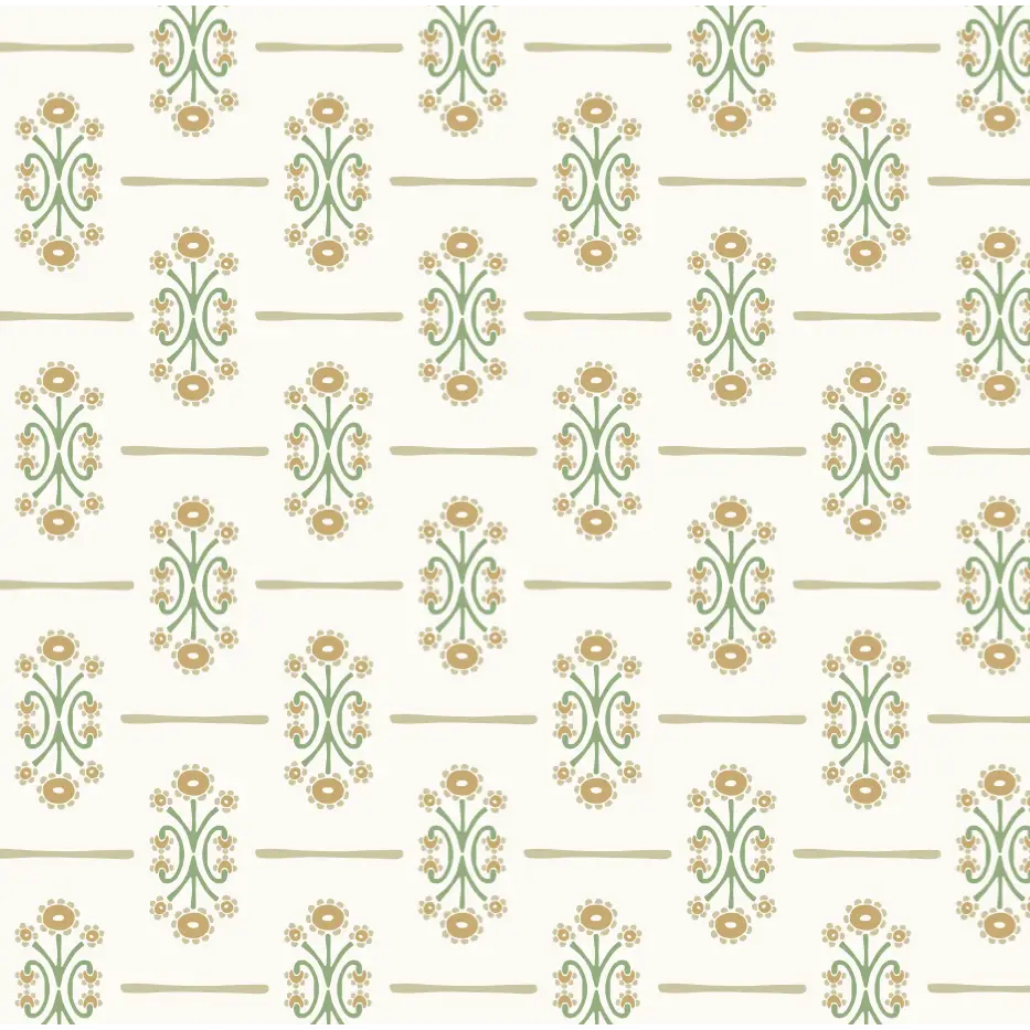 Nellie Wallpaper - Horizontal Block Print - by Heights Design Studio - Sample 1 foot by 1 foot / Mustard - Loomwell