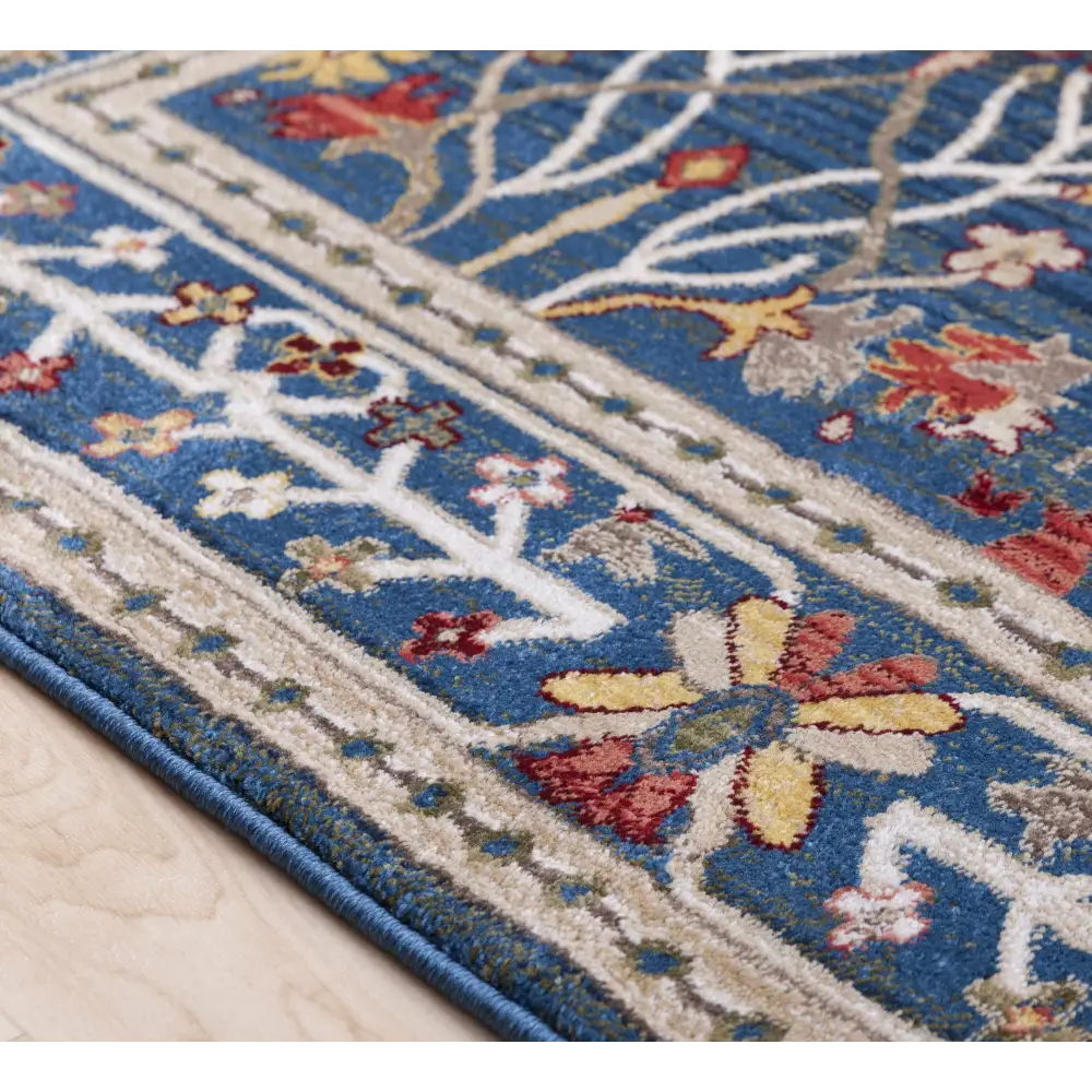 Neola Navy Blue Damask Area Rug - Boutique Rugs