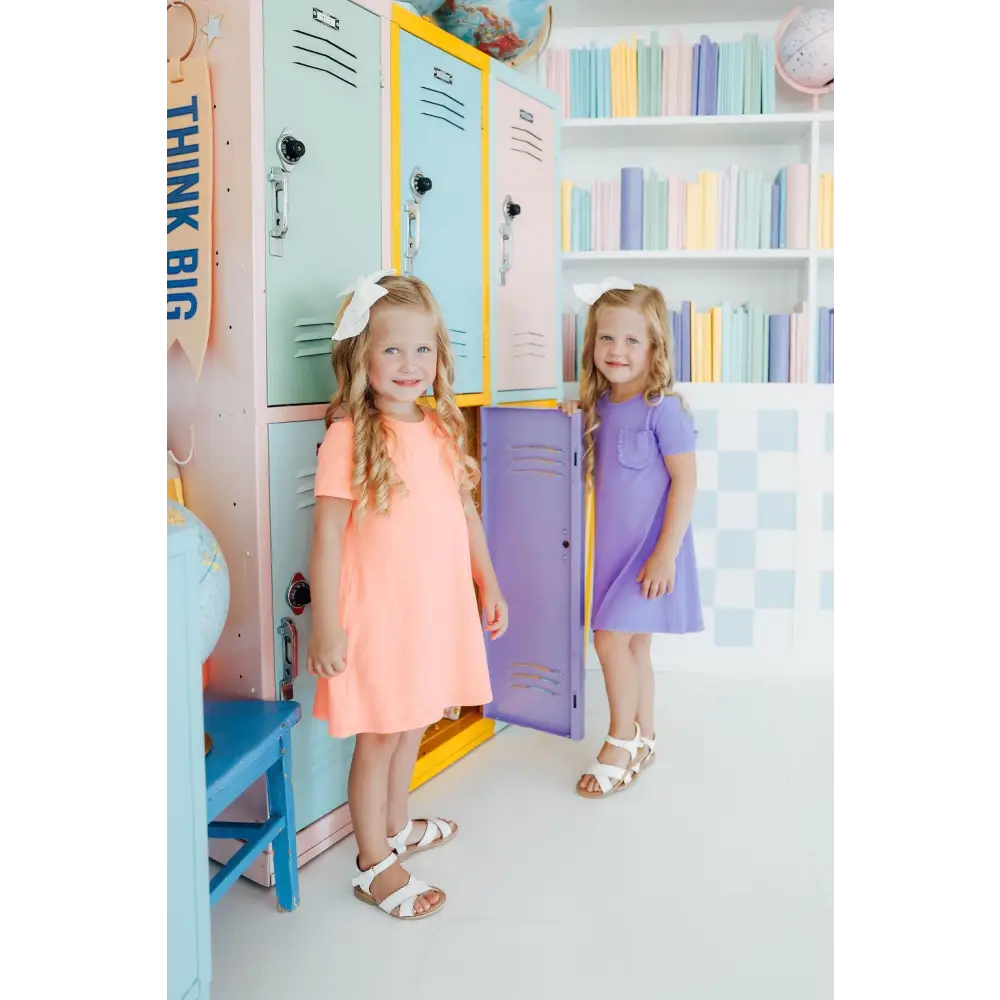 Neon Coral T-Shirt Dress - Mila & Rose ®