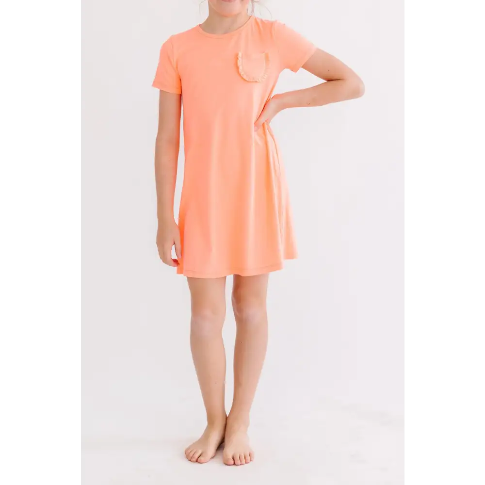 Neon Coral T-Shirt Dress - Mila & Rose ®