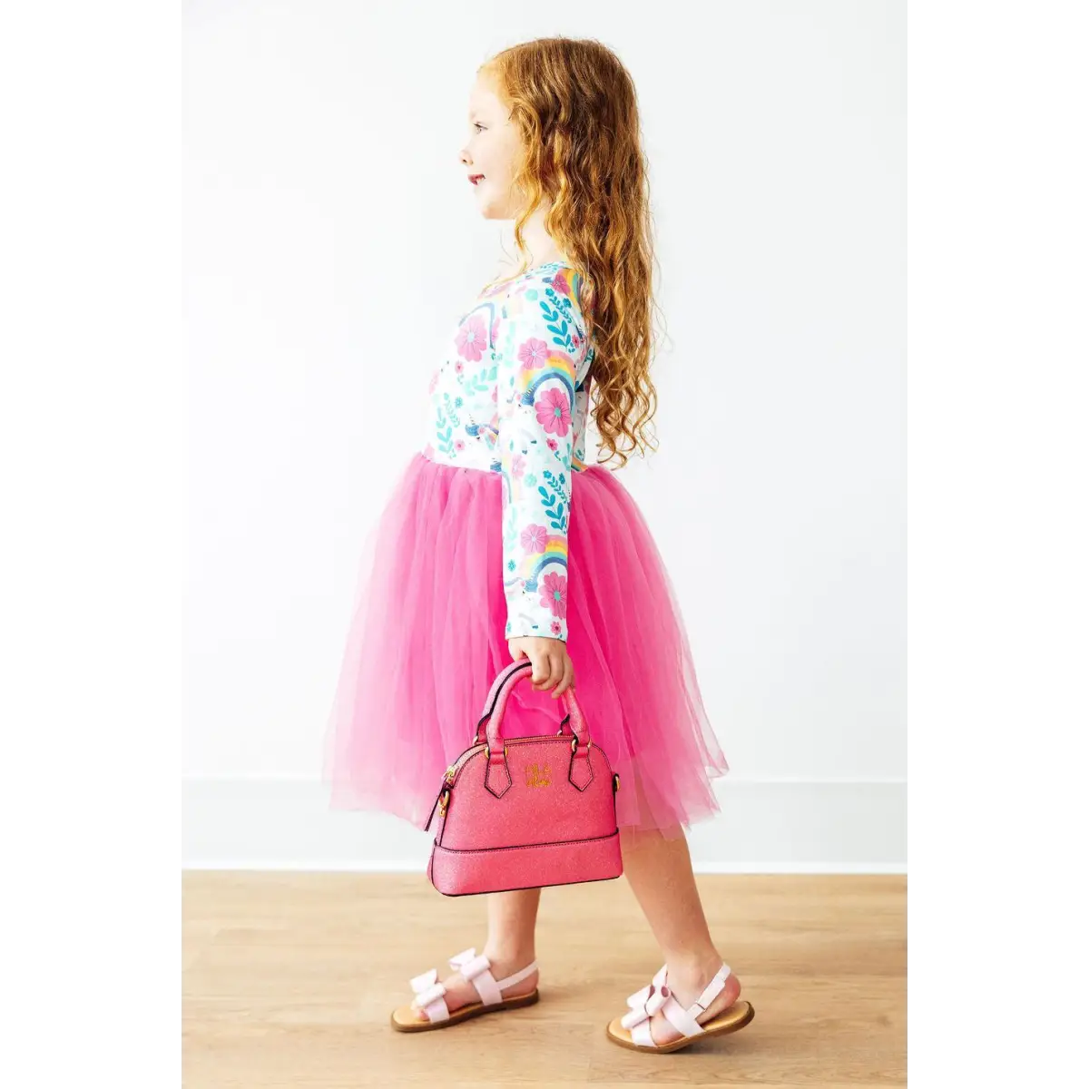 Girl’s Crossbody Purse - Neon Pink Glitter - Mila & Rose ®