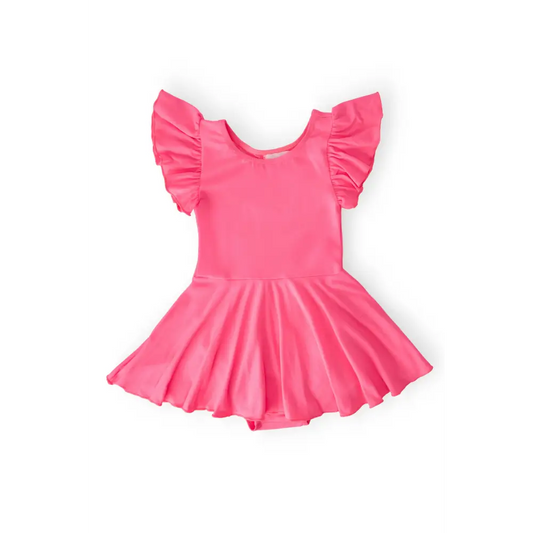 Neon Pink S/S Twirl Leotard - Mila & Rose ®