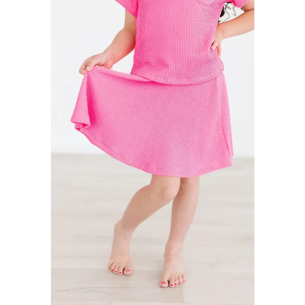 Neon Pink Scrunchy Twirl Skort - Mila & Rose ®