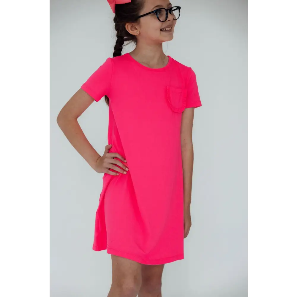 Neon Pink T-Shirt Dress - Mila & Rose ®