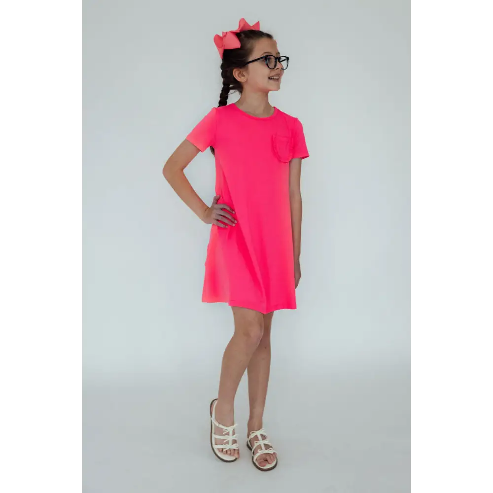 Neon Pink T-Shirt Dress - Mila & Rose ®