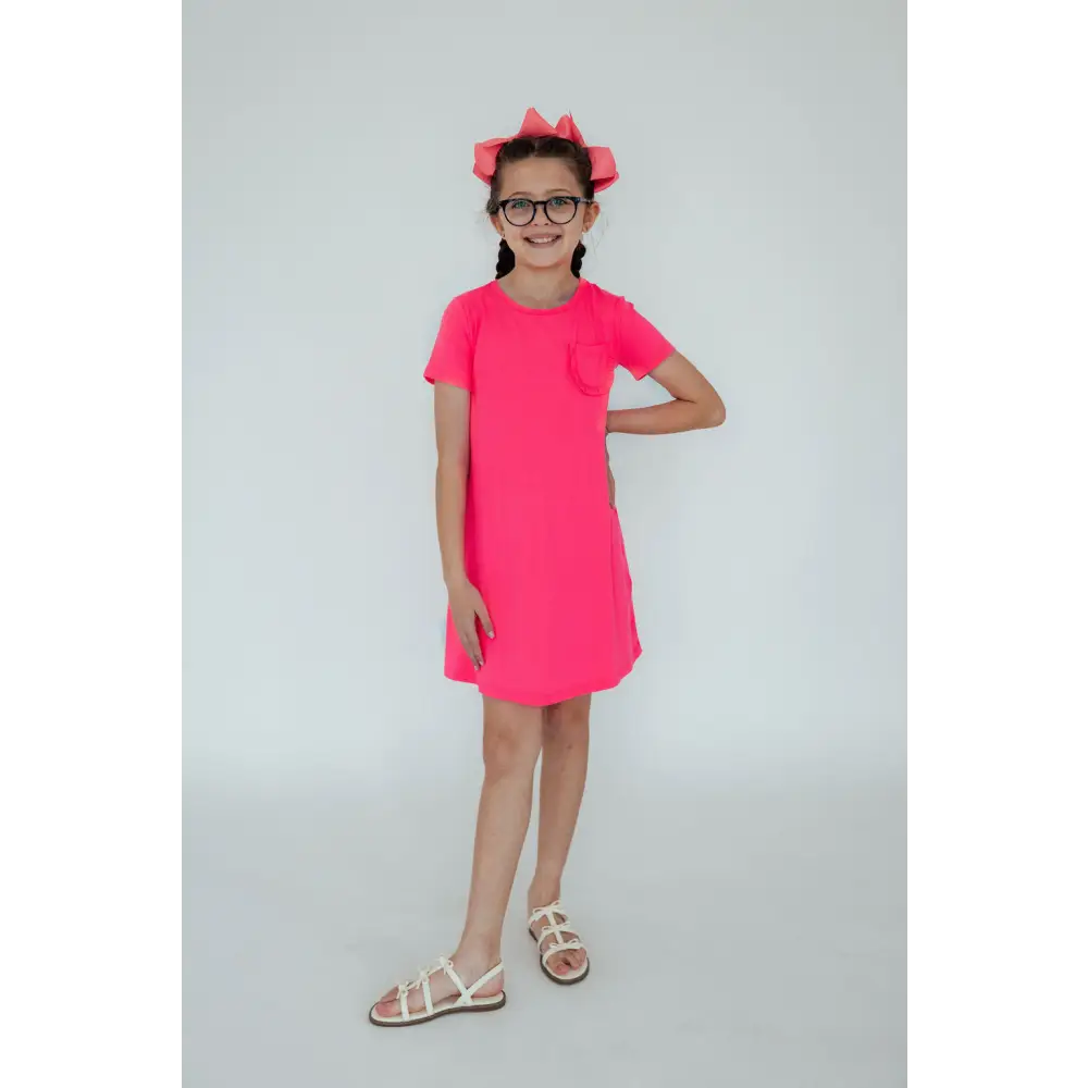 Neon Pink T-Shirt Dress - Mila & Rose ®