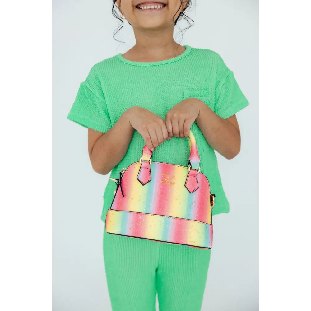 Neon Rainbow Glitter Girl’s Crossbody Purse - Mila & Rose ®