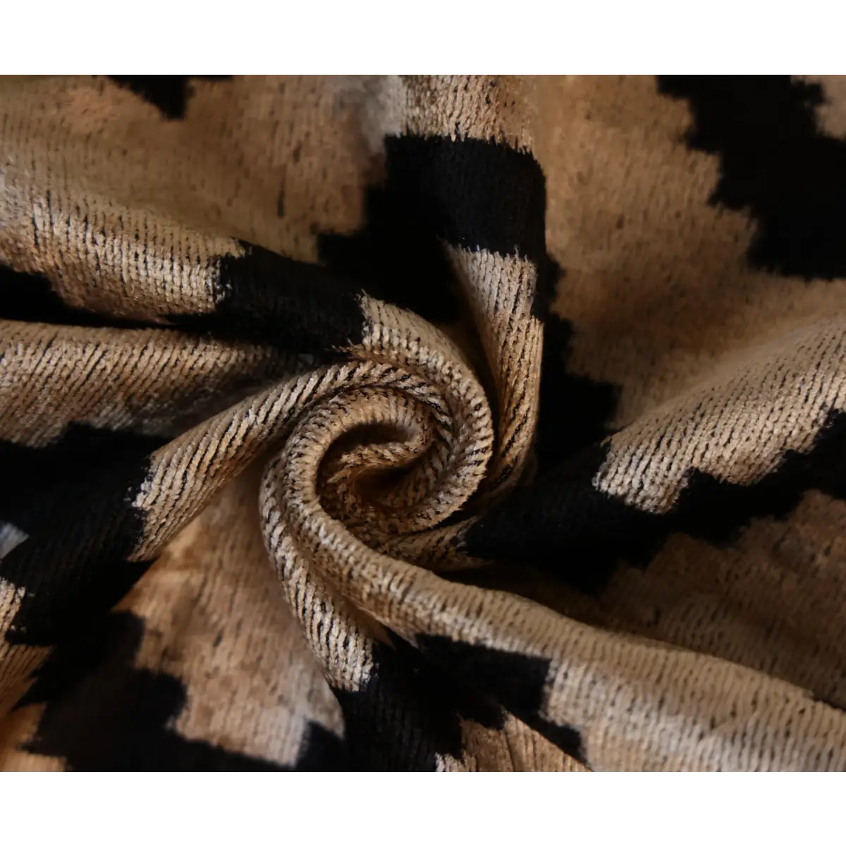 Neutral Black Chevron Silk Velvet Pillow 16x24 Handmade Luxury Cushion - Canvello
