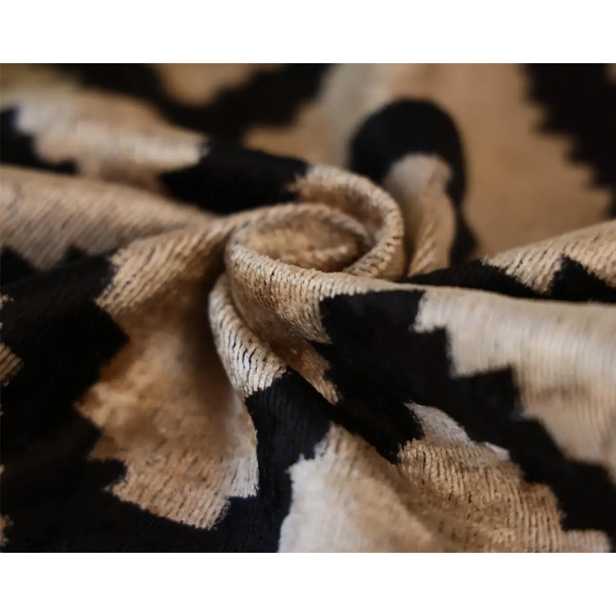 Neutral Black Chevron Silk Velvet Pillow 16x24 Handmade Luxury Cushion - Canvello