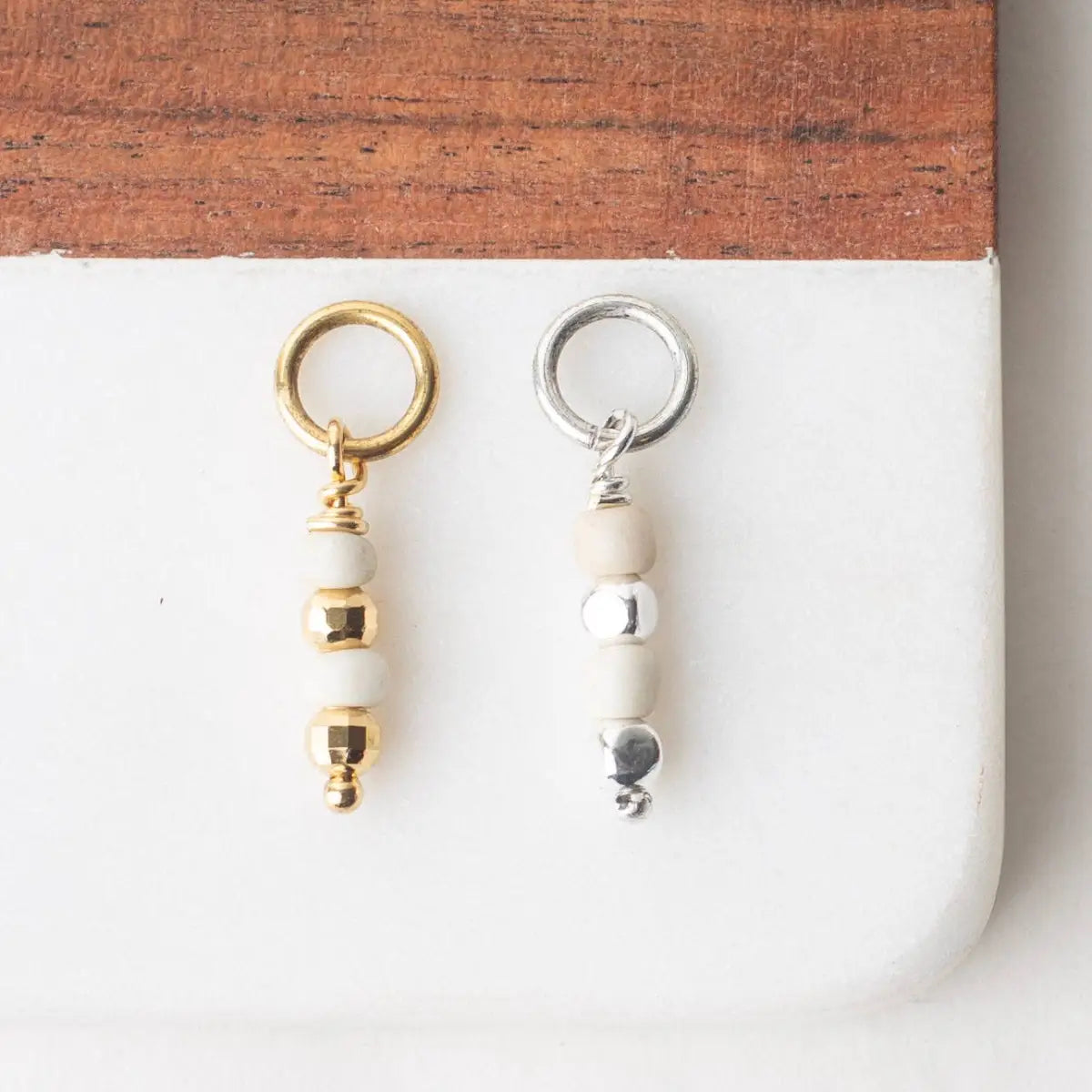 Neutral Grace Bead Charm - Gold or Silver - Bel Kai