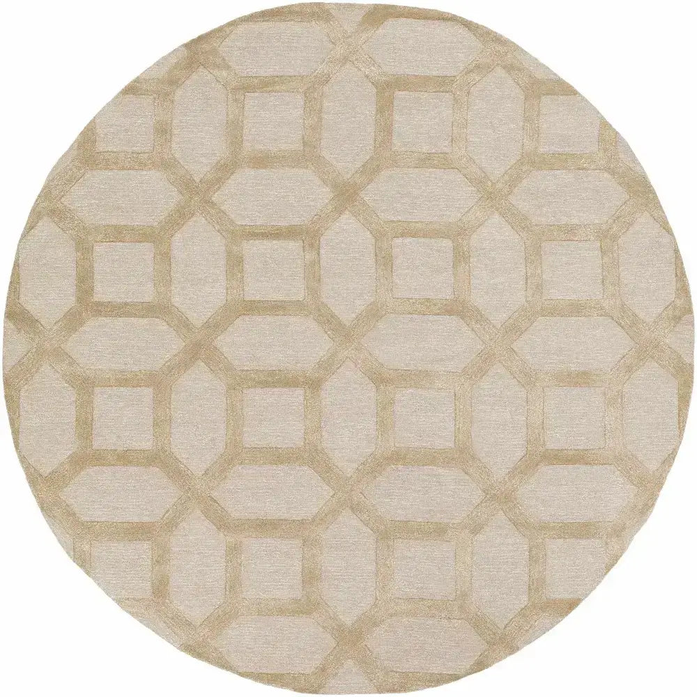 Neutral Trellis Area Rug - * 8’ Round - Boutique Rugs