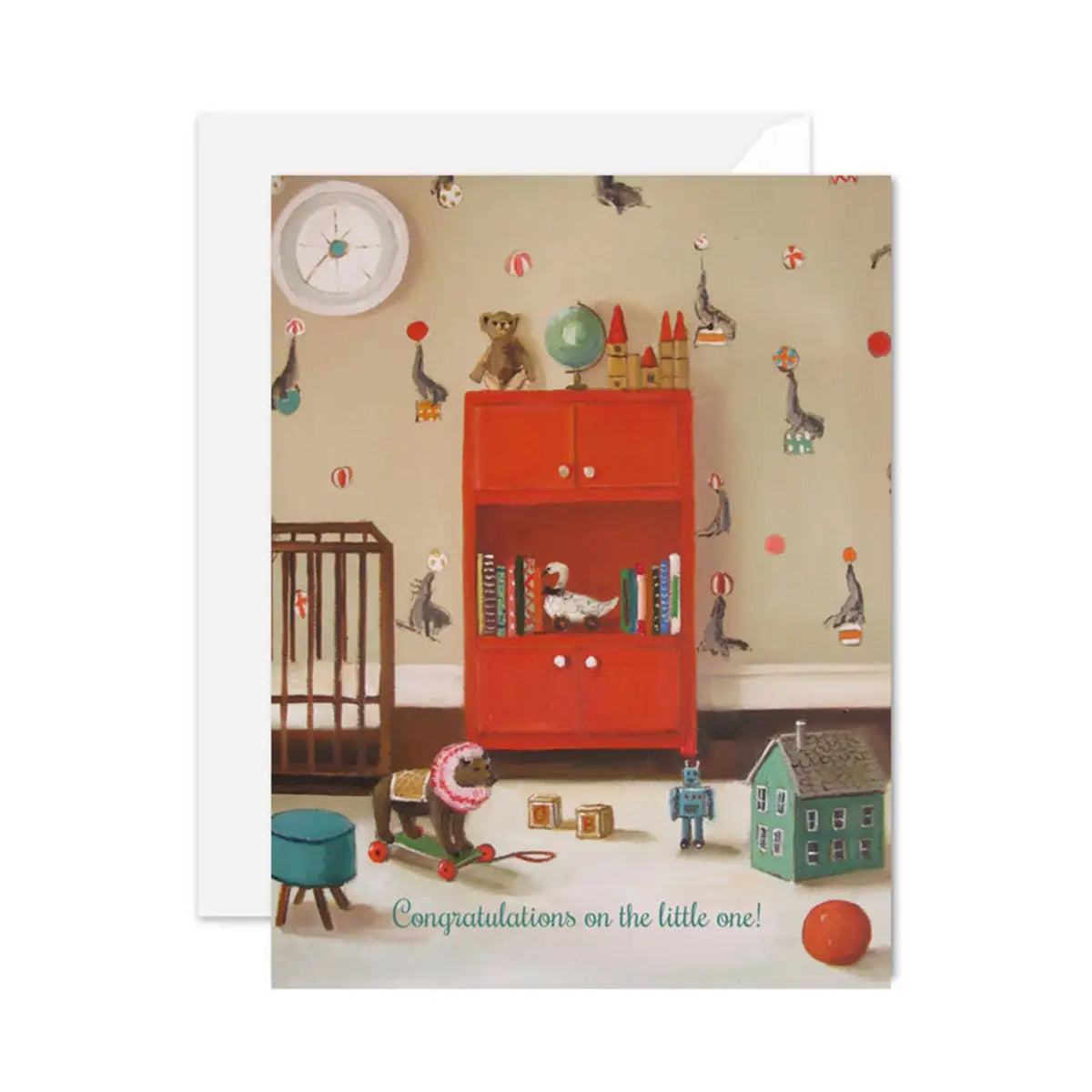 New Baby Congratulations Card - Nursery Seals - Janet Hill - JANET HILL STUDIO