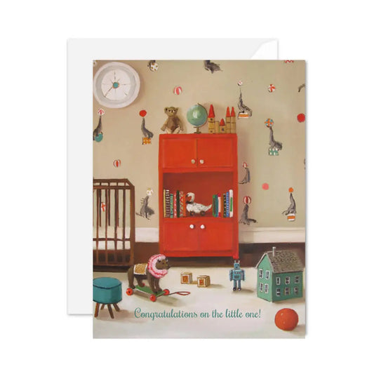New Baby Congratulations Card - Nursery Seals - Janet Hill - JANET HILL STUDIO