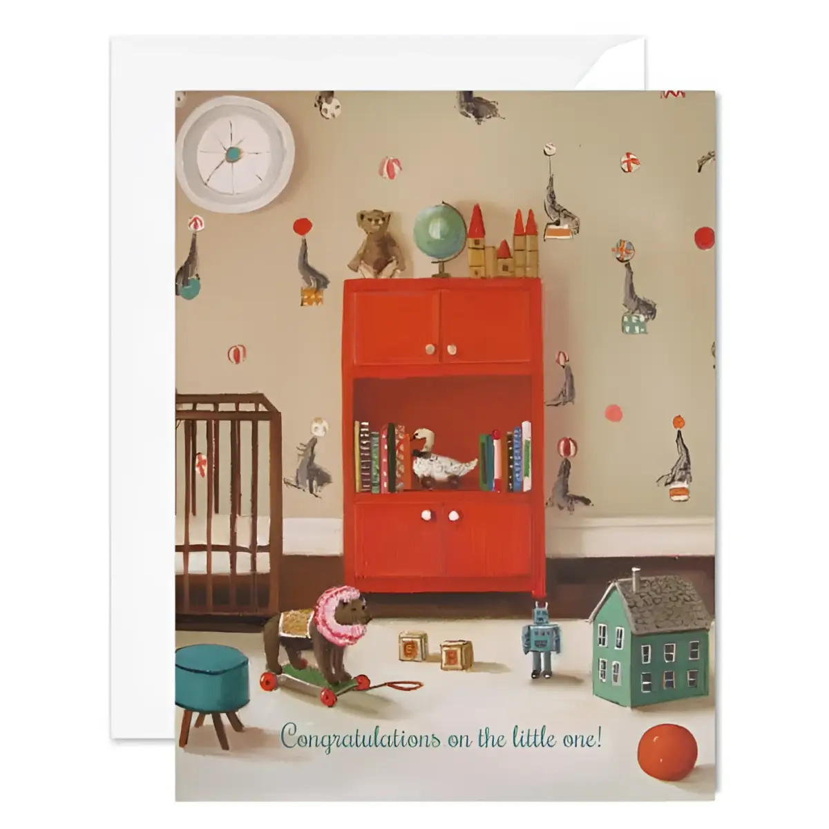 New Baby Congratulations Card - Nursery Seals - Janet Hill - JANET HILL STUDIO