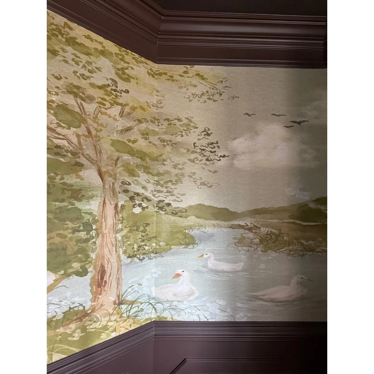 Nils Wallpaper - Trees and Lake Landscape - by Celeste Clark - Loomwell Home Goods