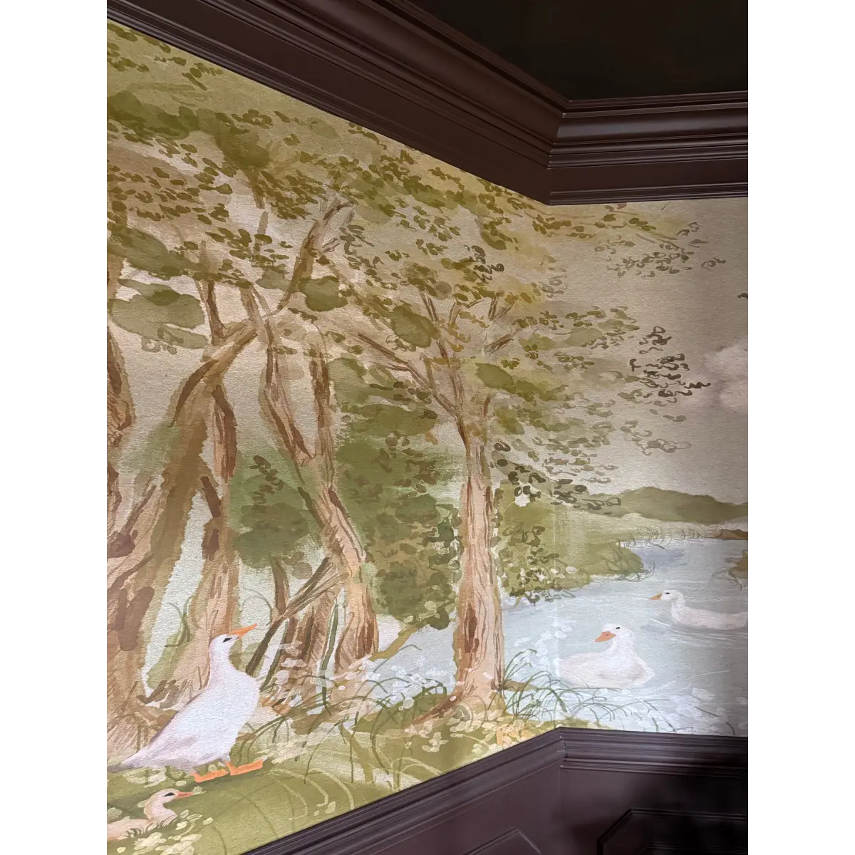 Nils Wallpaper - Trees and Lake Landscape - by Celeste Clark - Loomwell Home Goods