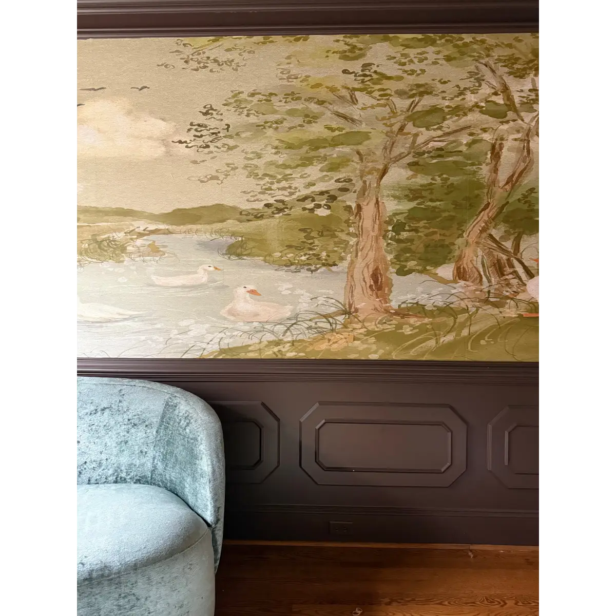 Nils Wallpaper - Trees and Lake Landscape - by Celeste Clark - Loomwell Home Goods