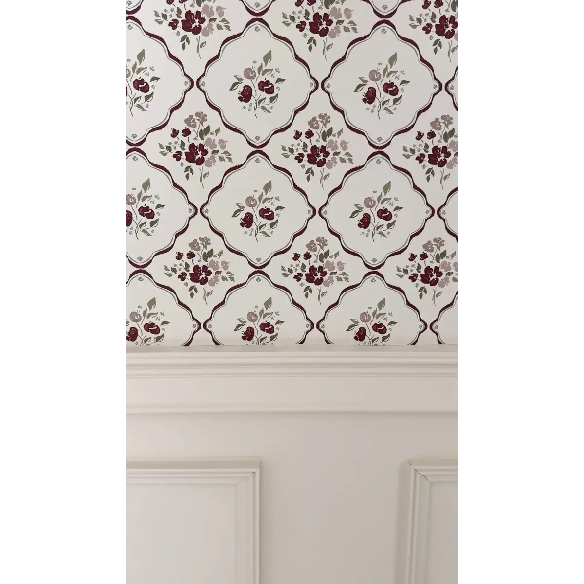 Nina Wallpaper - Flowers in Cottage Diamonds - by Ali Anni - Loomwell Home Goods