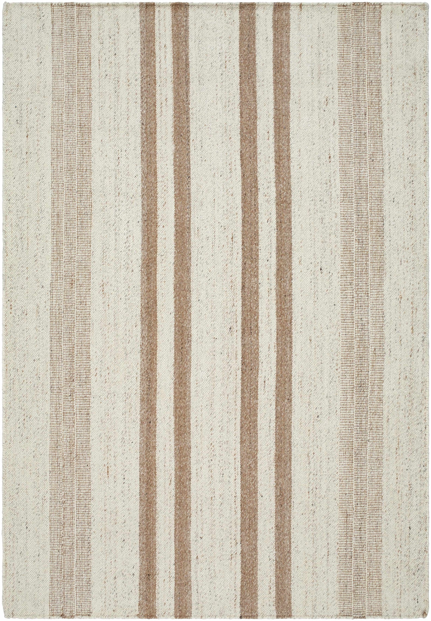 Beige Stripe Wool Area Rug - 5’ x 7’6’’ Rectangle - Boutique Rugs