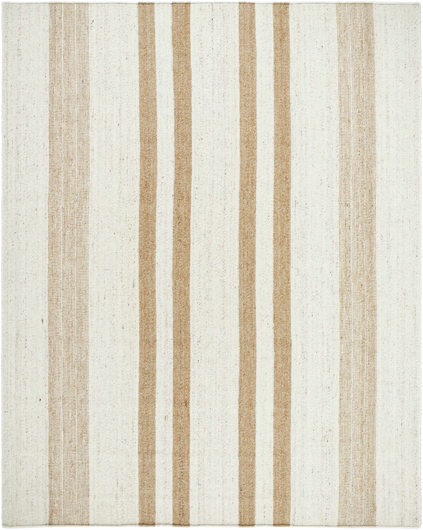 Beige Stripe Wool Area Rug - 8’ x 10’ Rectangle - Boutique Rugs