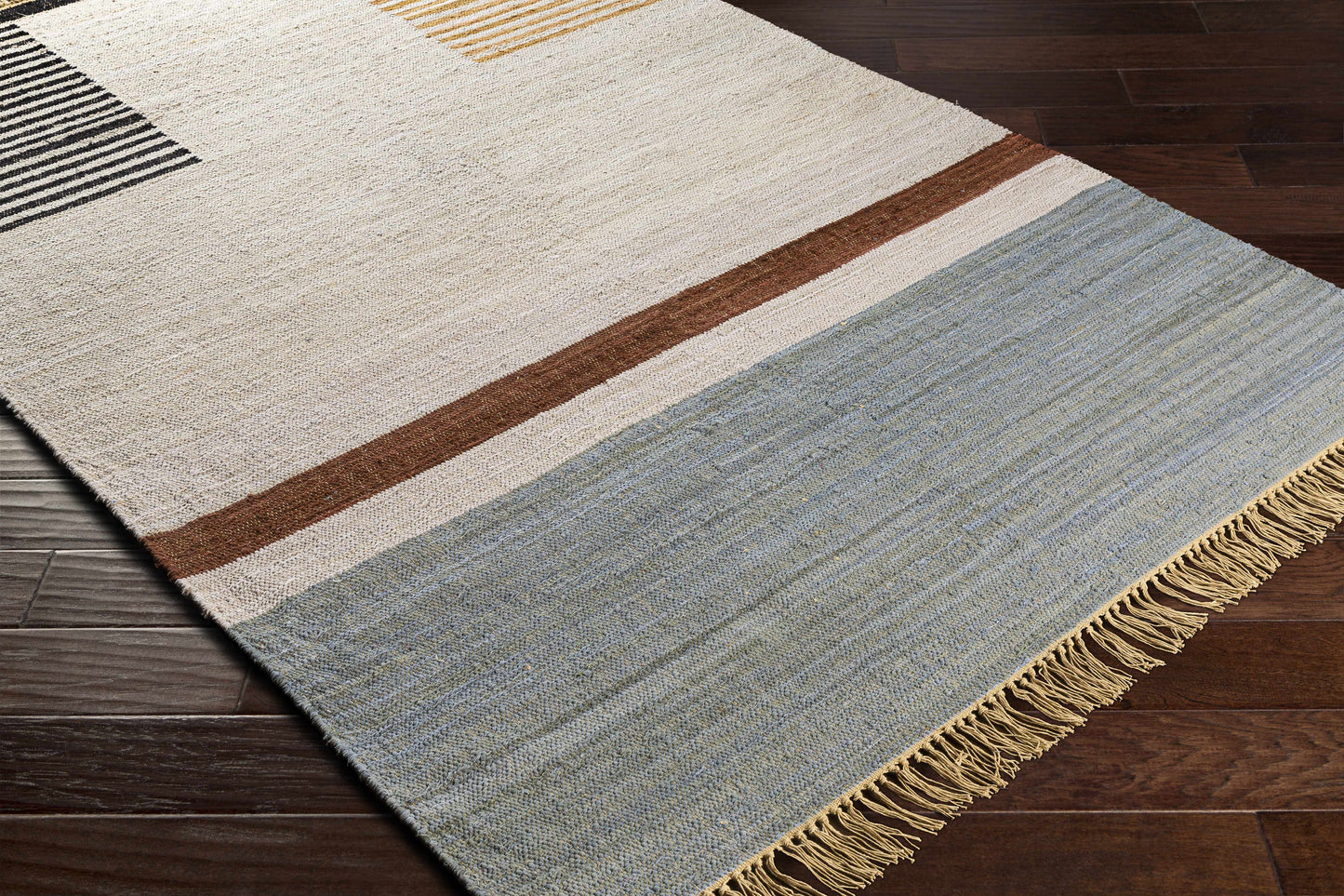 Modern Neutral Blocks Cotton Area Rug - Boutique Rugs