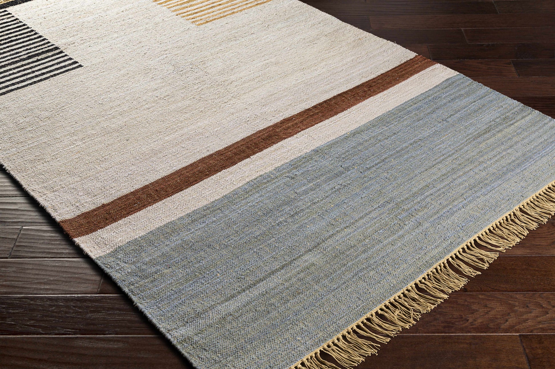 Modern Neutral Blocks Cotton Area Rug - Boutique Rugs
