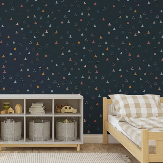 Nolan Wallpaper - Navy Triangles - by Morgan Casteel - Loomwell Home Goods
