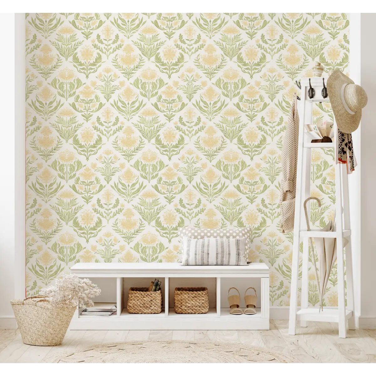 Nolie Wallpaper - Floral Diamonds - by RNM Arts - Loomwell Home Goods