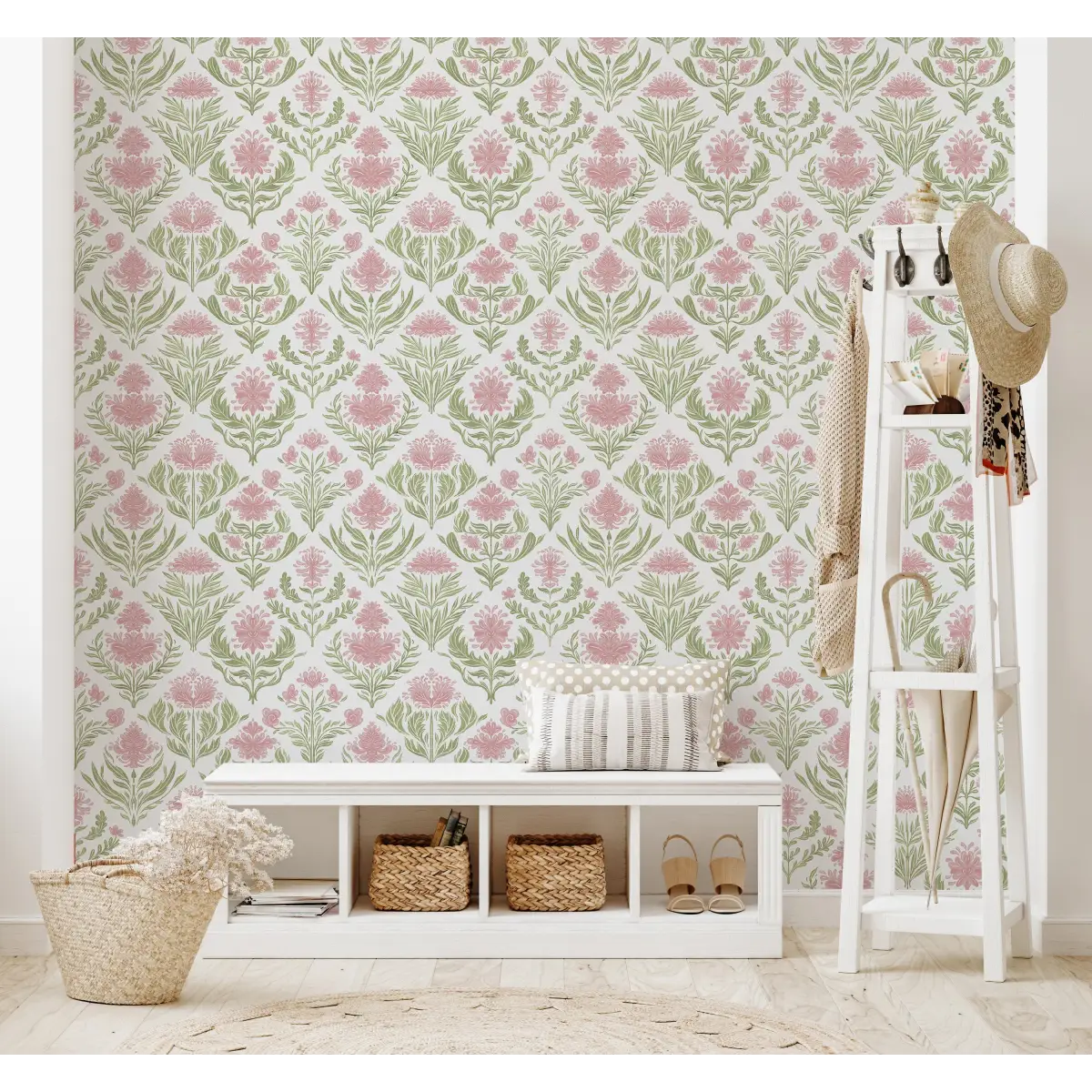 Nolie Wallpaper - Floral Diamonds - by RNM Arts - Loomwell Home Goods
