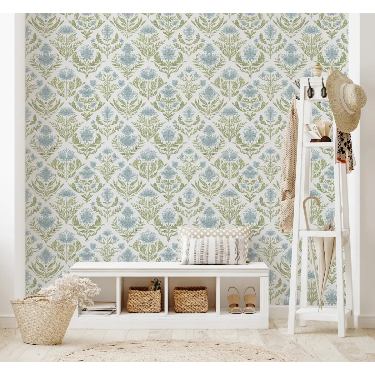 Nolie Wallpaper - Floral Diamonds - by RNM Arts - Loomwell Home Goods
