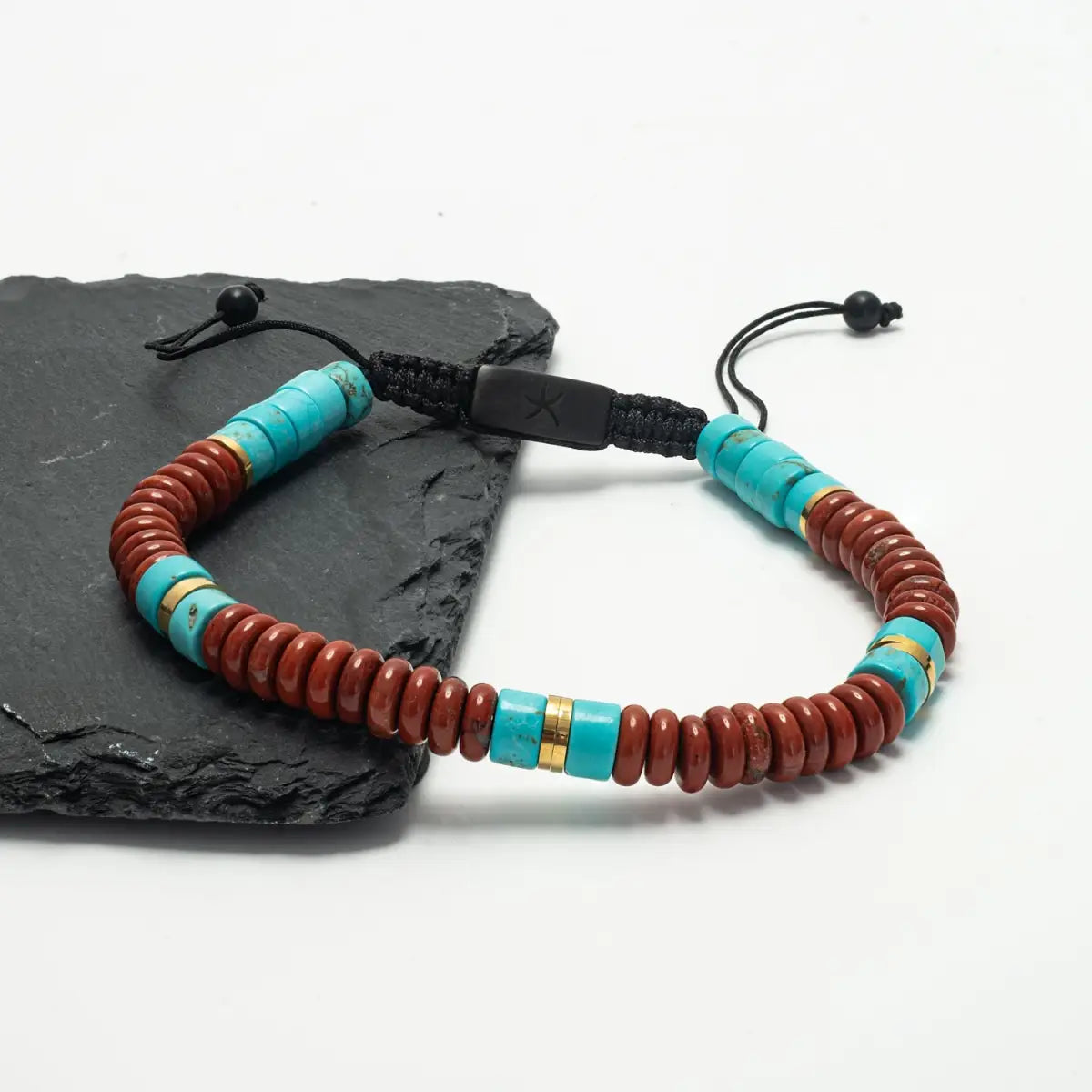 Nomadic Turquoise & Red Jasper Rope Beaded Bracelet - Starfish Project
