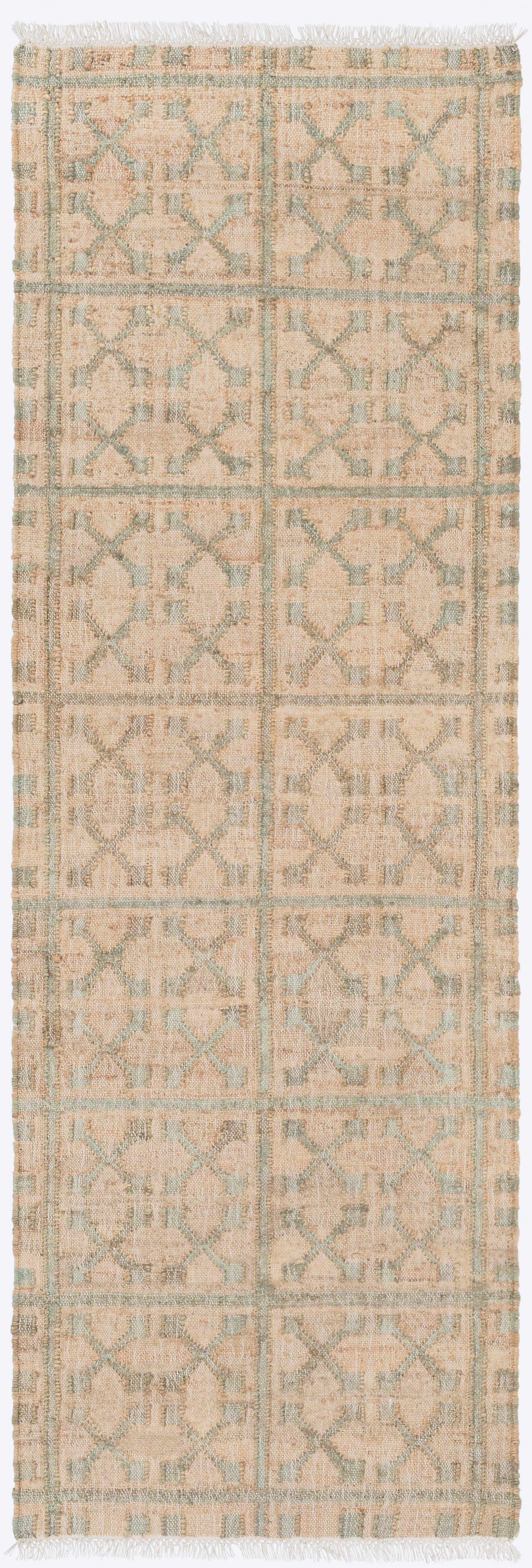 Dusty Sage Fringed Jute Carpet - 2’6’’ x 8’ Runner - Boutique Rugs