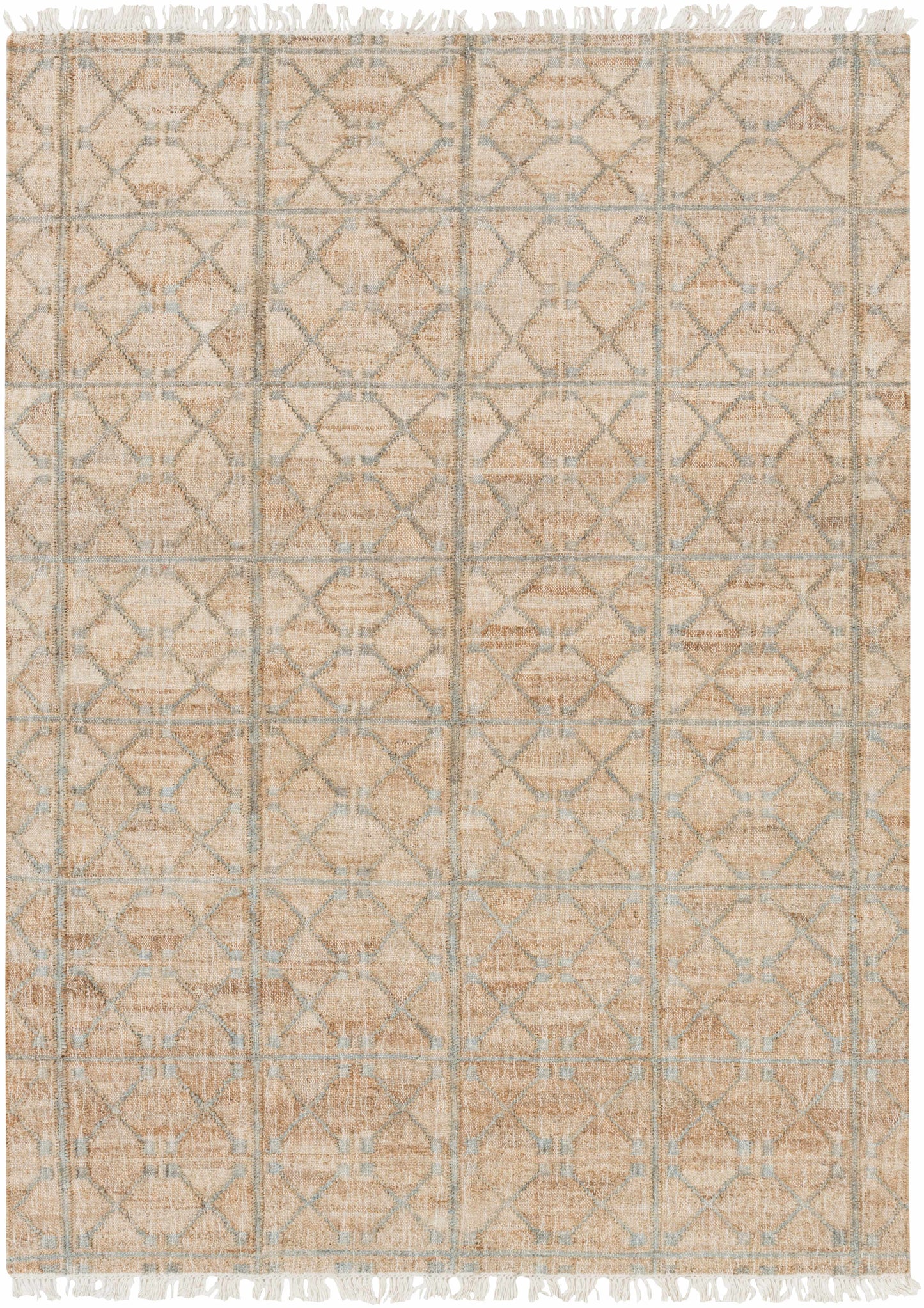 Dusty Sage Fringed Jute Carpet - 5’ x 7’6’’ Rectangle - Boutique Rugs