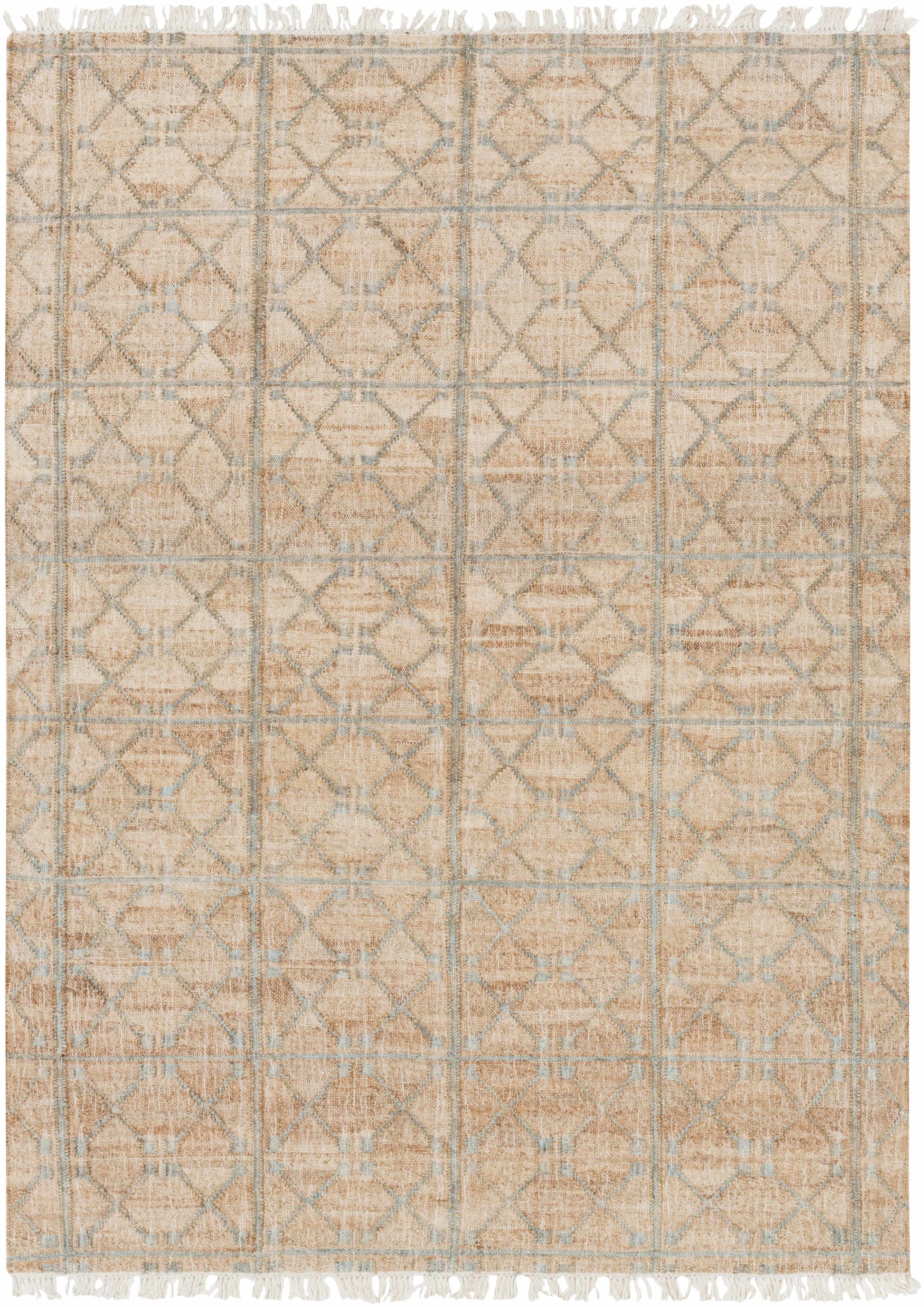 Dusty Sage Fringed Jute Carpet - 5’ x 7’6’’ Rectangle - Boutique Rugs