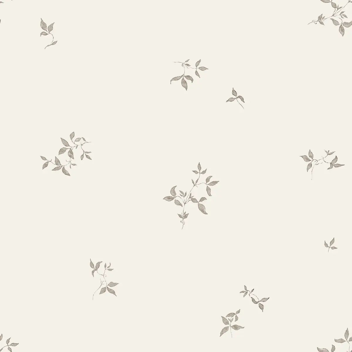 Nova Wallpaper - Leaf Sprigs on Cream - Sample 1 foot by 1 foot - Loomwell Home Goods
