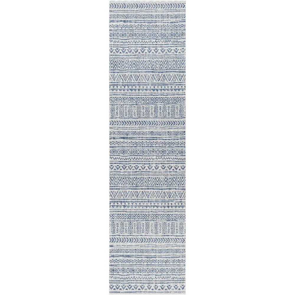 Novato Navy All Over Pattern Performance Rug - 2’7’’ x 10’ Runner - Boutique Rugs