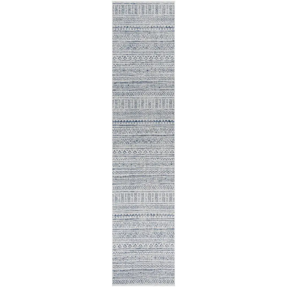 Novato Navy All Over Pattern Performance Rug - 2’7’’ x 12’ Runner - Boutique Rugs