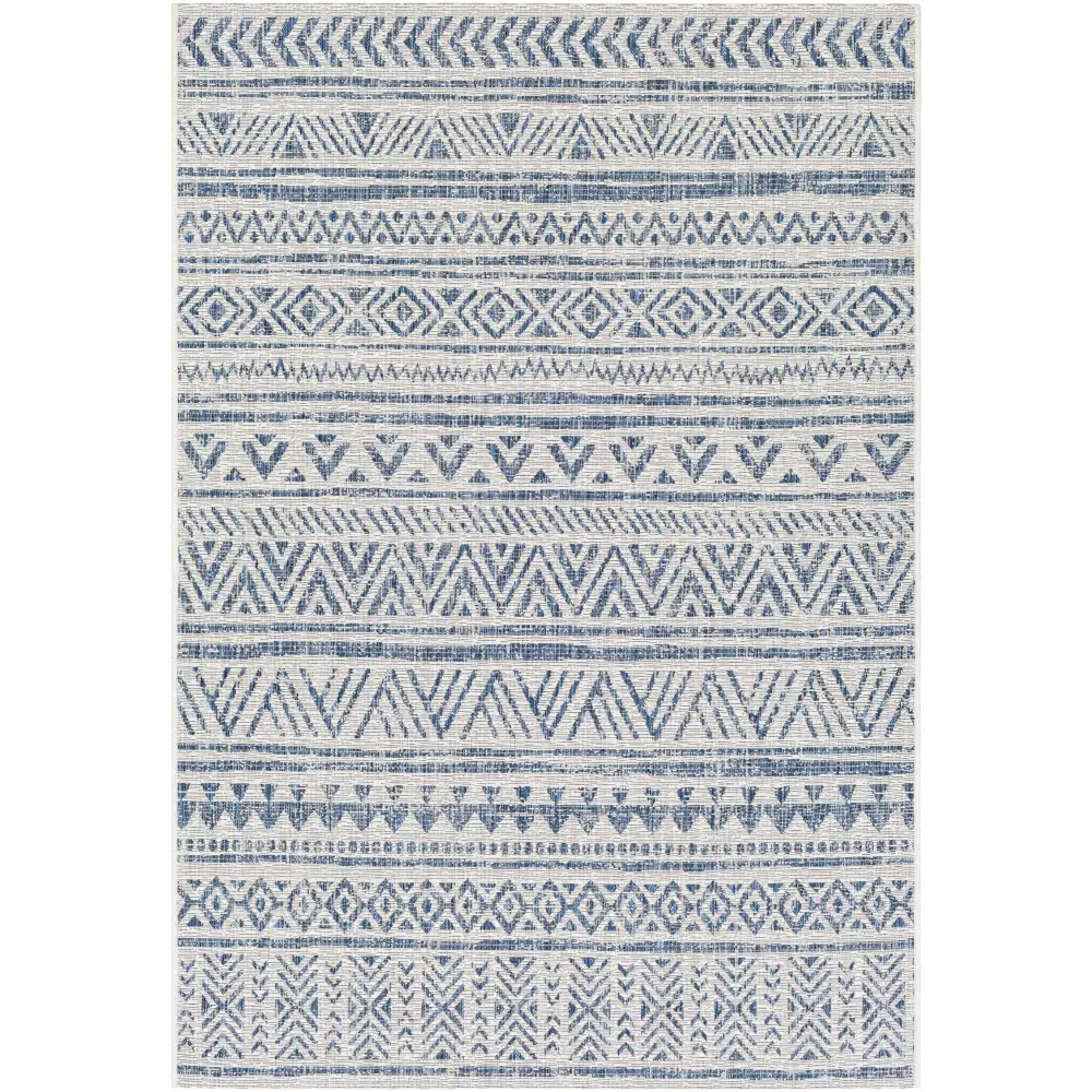 Novato Navy All Over Pattern Performance Rug - 5’3’’ x 7’7’’ Rectangle - Boutique Rugs