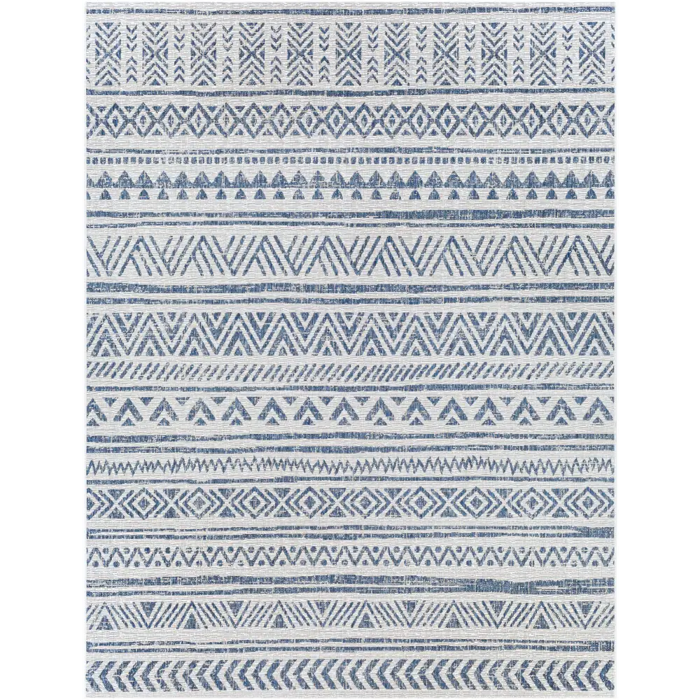 Novato Navy All Over Pattern Performance Rug - 7’10’’ x 10’2’’ Rectangle - Boutique Rugs