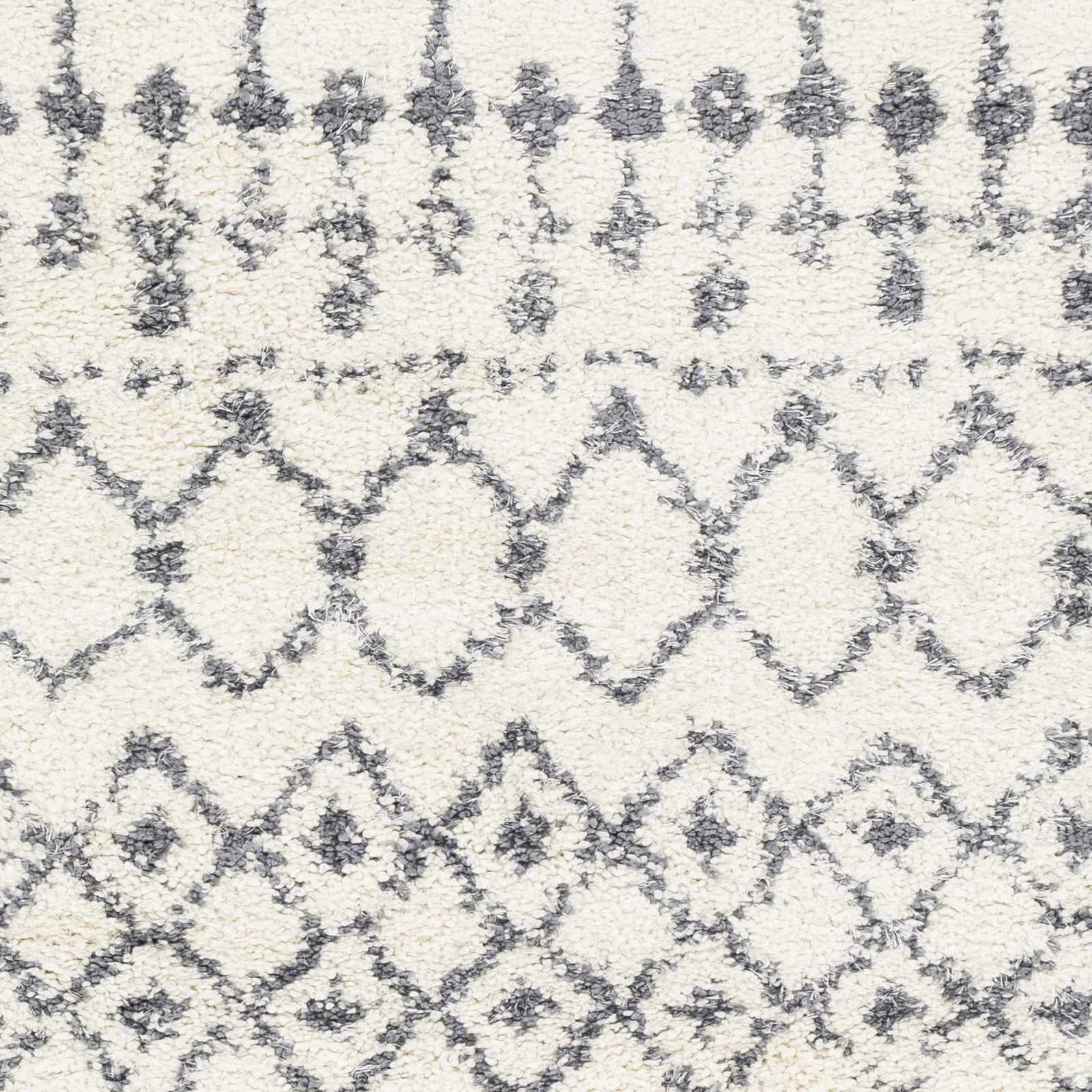 Navassa White/Gray Trellis Plush Rug - Boutique Rugs